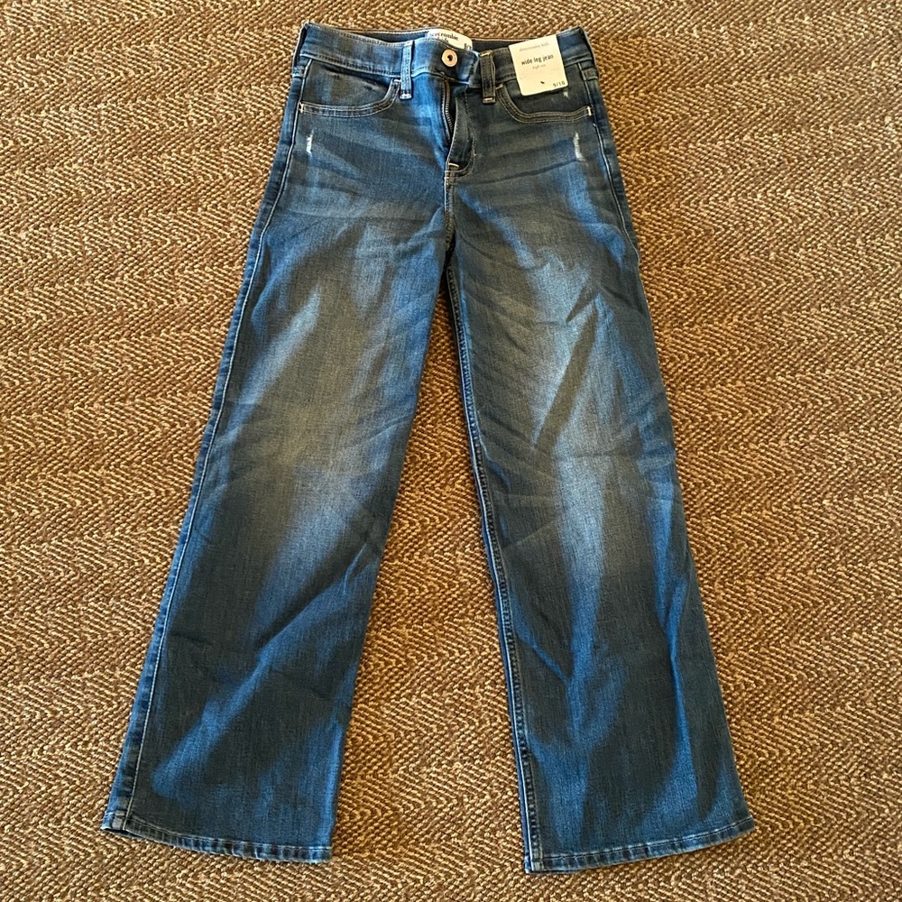 Abercrombie Kids Girls’ Denim Jeans High Rise Wide Leg Jeans size 9/10 NWT